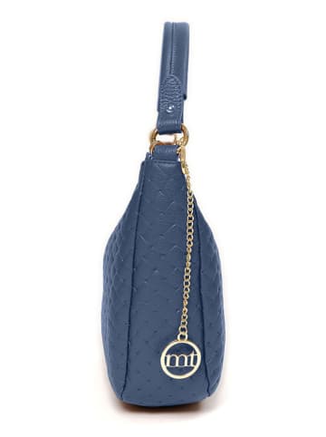 Mia Tomazzi Leren schoudertas "Cabrini" blauw - (B)28 x (H)20 x (D)8 cm