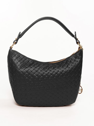 Mia Tomazzi Leder-Schultertasche "Cabrini" in Schwarz - (B)28 x (H)20 x (T)8 cm