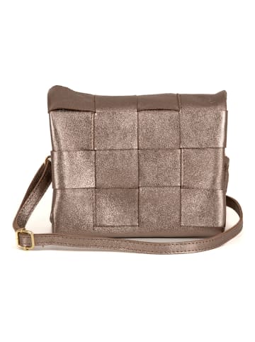 Mia Tomazzi Leren schoudertas "Empoli" bruin - (B)23 x (H)17 x (D)5 cm