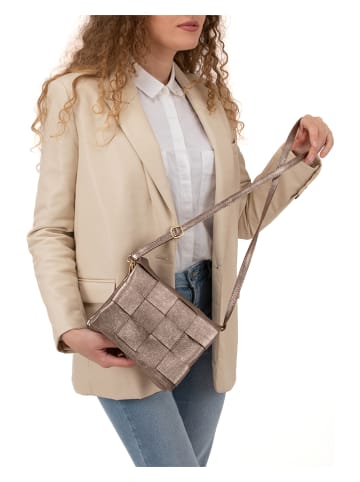 Mia Tomazzi Skórzana torebka "Empoli" w kolorze brązowym - 23 x 17 x 5 cm