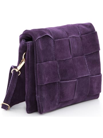 Mia Tomazzi Skórzana torebka "Empoli" w kolorze fioletowym - 23 x 17 x 5 cm