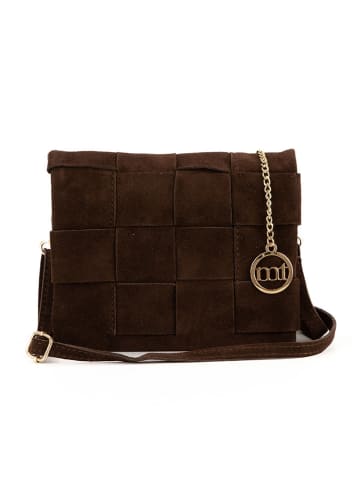 Mia Tomazzi Leder-Umhängetasche "Empoli" in Dunkelbraun - (B)23 x (H)17 x (T)5 cm