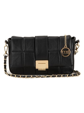 Mia Tomazzi Leder-Umhängetasche in Schwarz - (B)25 x (H)16 x (T)8 cm