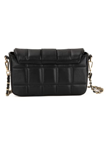 Mia Tomazzi Leren schoudertas zwart - (B)25 x (H)16 x (D)8 cm