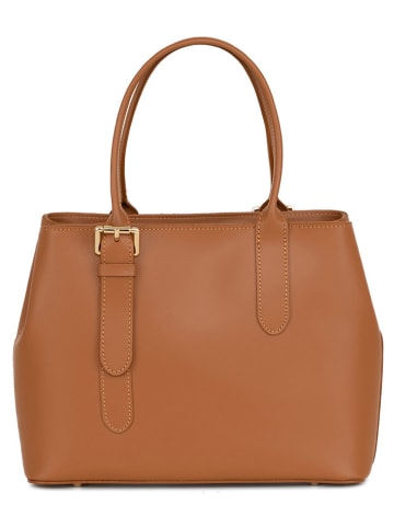 Mia Tomazzi Leder-Henkeltasche in Camel - (B)31 x (H)24 x (T)11 cm