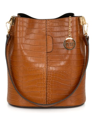 Mia Tomazzi Leder-Schultertasche in Hellbraun - (B)28 x (H)26 x (T)10 cm