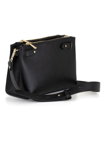 Mia Tomazzi Leren schoudertas ''Vettabbia'' zwart - (B)24 x (H)18 x (D)10 cm