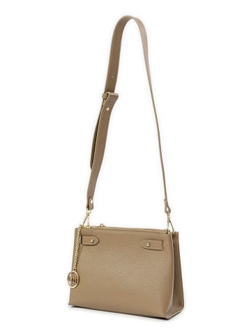 Mia Tomazzi Leder-Umhängetasche ''Vettabbia'' in Beige - (B)24 x (H)18 x (T)10 cm