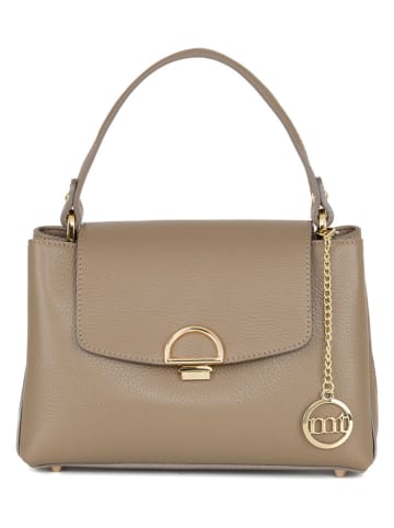 Mia Tomazzi Leder-Umhängetasche ''Ingegnoli'' in Beige - (B)25 x (H)19 x (T)9 cm