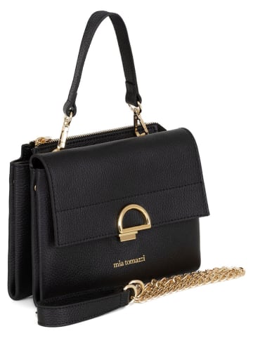 Mia Tomazzi Skórzana torebka "Berlese" w kolorze czarnym - 21 x 16 x 3 cm
