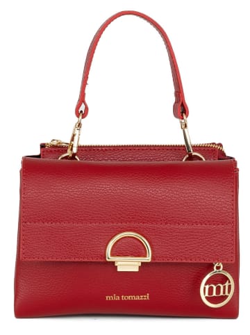Mia Tomazzi Leren schoudertas ''Berlese'' rood - (B)21 x (H)16 x (D)3 cm