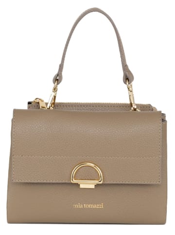 Mia Tomazzi Leder-Umhängetasche ''Berlese'' in Beige - (B)21 x (H)16 x (T)3 cm