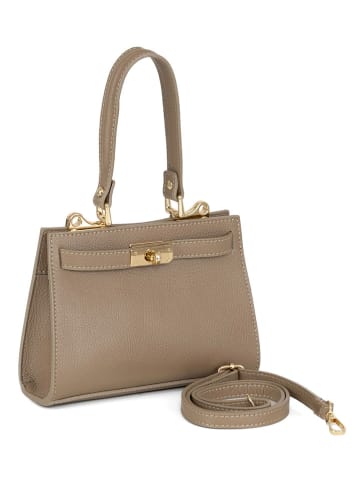 Mia Tomazzi Leren schoudertas ''Zacconi'' beige - (B)24 x (H)18 x (D)14 cm