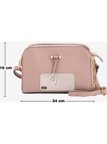 Mia Tomazzi Leren schoudertas "Certosa" lichtroze - (B)24 x (H)16 x (D)8 cm