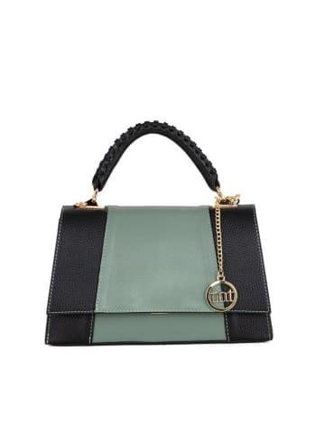 Mia Tomazzi Leder-Henkeltasche "Livenza" in Schwarz/ Grün - (B)26 x (H)16 x (T)9 cm