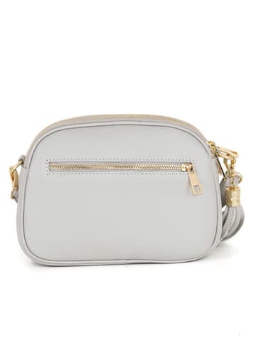 Mia Tomazzi Leren schoudertas "Gradisca" lichtgrijs - (B)22,5 x (H)16 x (D)7 cm