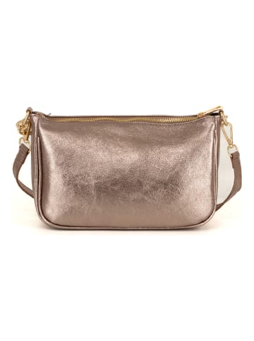 Mia Tomazzi Leren schoudertas "Aretusa" bruin - (B)29 x (H)17 x (D)6 cm