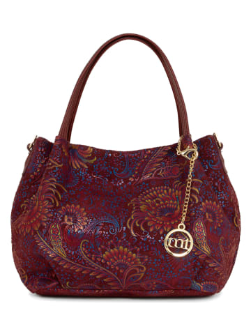 Mia Tomazzi Leder-Schultertasche "Gonfalone" in Bordeaux - (B)24 x (H)21 x (T)13 cm