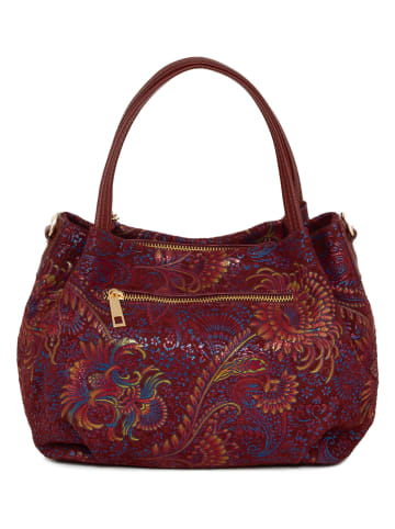 Mia Tomazzi Skórzana torebka "Gonfalone" w kolorze bordowym - 24 x 21 x 13 cm