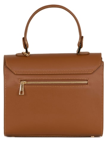 Mia Tomazzi Leder-Henkeltasche in Hellbraun - (B)25 x (H)20 x (T)11 cm