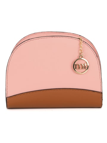 Mia Tomazzi Leren schoudertas "Cassala" lichtroze/lichtbruin - (B)22 x (H)18 x (D)2 cm
