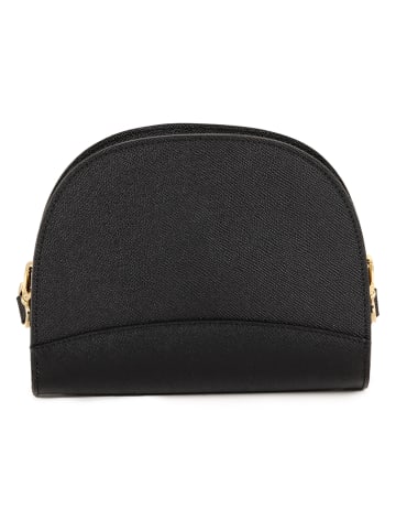 Mia Tomazzi Leder-Umhängetasche "Cassala" in Schwarz - (B)23 x (H)19 x (T)9 cm