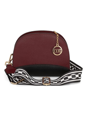 Mia Tomazzi Leder-Umhängetasche "Cassala" in Bordeaux/ Schwarz - (B)23 x (H)19 x (T)9 cm