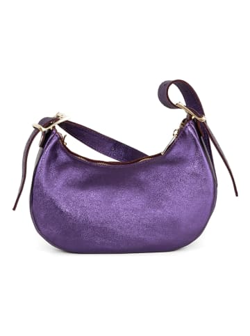 Mia Tomazzi Leder-Schultertasche "Beroldo" in Lila - (B)35 x (H)15 x (T)6,6 cm