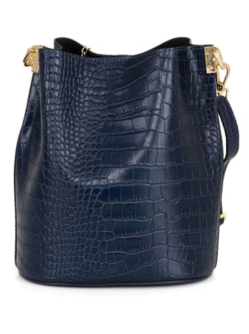 Mia Tomazzi Leder-Umhängetasche in Dunkelblau - (B)20 x (H)24 x (T)15 cm