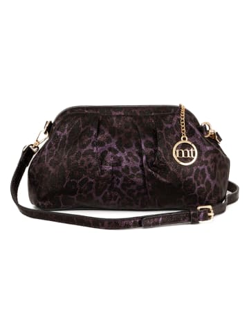 Mia Tomazzi Leren schoudertas "Bainsizza" pruimkleurig - (B)30 x (H)17 x (D)10 cm