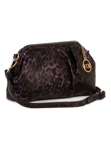 Mia Tomazzi Leder-Umhängetasche "Bainsizza" in Pflaume - (B)30 x (H)17 x (T)10 cm
