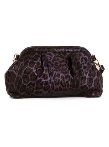 Mia Tomazzi Leder-Umhängetasche "Bainsizza" in Pflaume - (B)30 x (H)17 x (T)10 cm