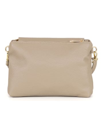 Mia Tomazzi Leder-Umhängetasche in Beige - (B)24 x (H)16 x (T)8 cm