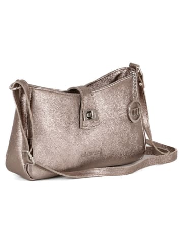 Mia Tomazzi Leren schoudertas "Marengo" goudkleurig - (B)23 x (H)13 x (D)7 cm