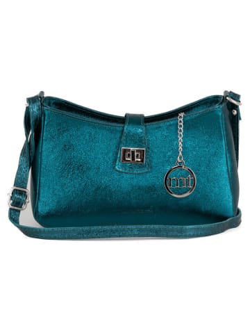 Mia Tomazzi Leren schoudertas "Marengo" blauw - (B)23 x (H)13 x (D)7 cm