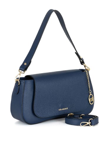 Mia Tomazzi Leren schoudertas "Zambaldi" donkerblauw - (B)31 x (H)17 x (D)10 cm