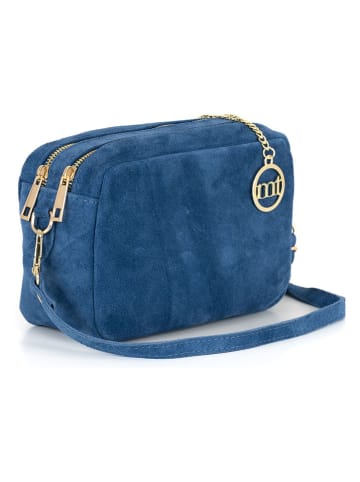 Mia Tomazzi Leren schoudertas donkerblauw - (B)23 x (H)16 x (D)11 cm