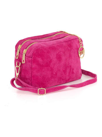 Mia Tomazzi Leder-Umhängetasche in Fuchsia - (B)23 x (H)16 x (T)11 cm