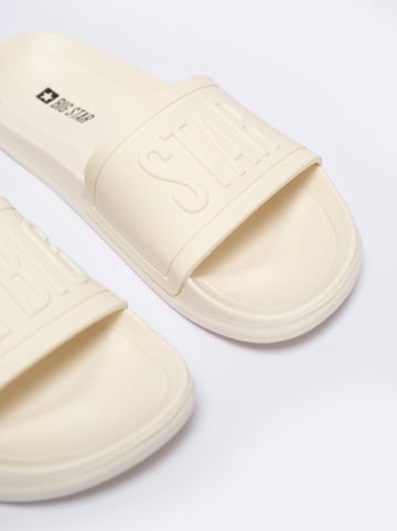 BIG STAR Klapki w kolorze kremowym