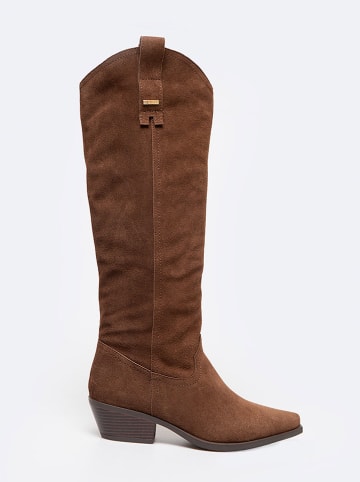 BIG STAR Leder-Stiefel in Hellbraun