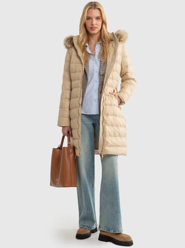BIG STAR Płaszcz puchowy w kolorze beżowym