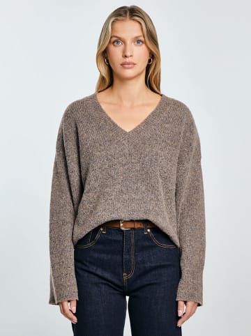 BIG STAR Sweter w kolorze szarobrązowym