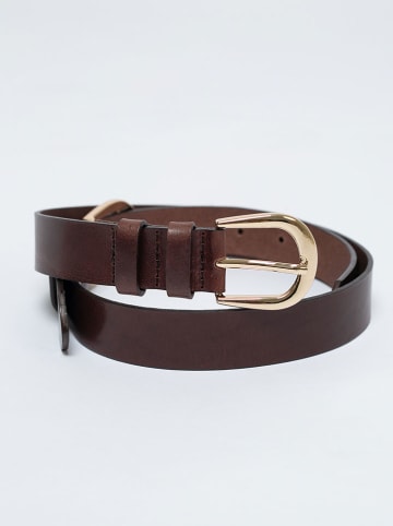 BIG STAR Skórzany pasek w kolorze brązowym