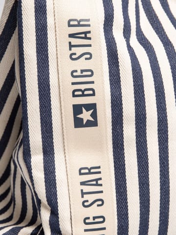BIG STAR Shopper in Creme/ Dunkelblau - (B)50 x (H)40 cm