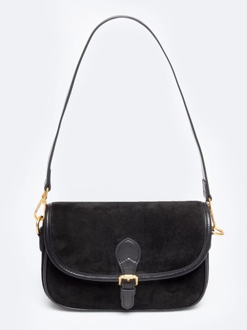 BIG STAR Leder-Schultertasche in Schwarz - (B)21 x (H)14 cm