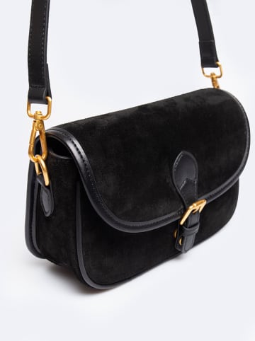 BIG STAR Skórzana torebka w kolorze czarnym - 21 x 14 cm