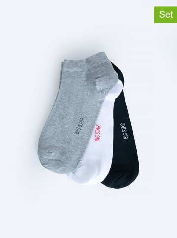 BIG STAR 3er-Set: Socken in Weiß/ Schwarz/ Hellgrau