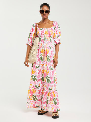 BIG STAR Sukienka "Dinova" w kolorze białym ze wzorem