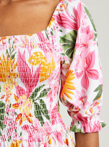 BIG STAR Sukienka "Dinova" w kolorze białym ze wzorem