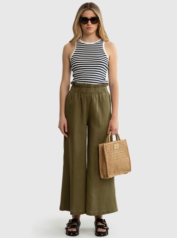 BIG STAR Leinen-Hose in Khaki